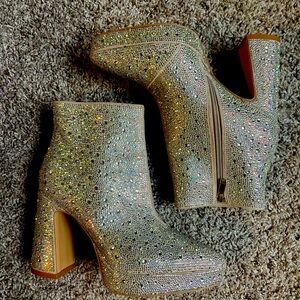 Glitter bootie heels